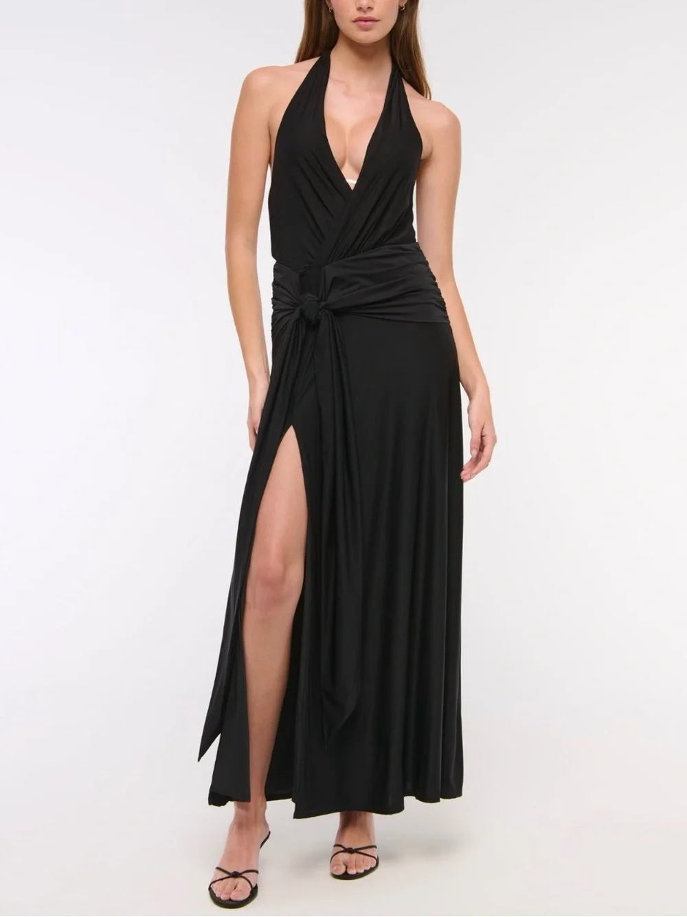 Abercrombie & Fitch Knot-Front Maxi Dress Size XLarge P
